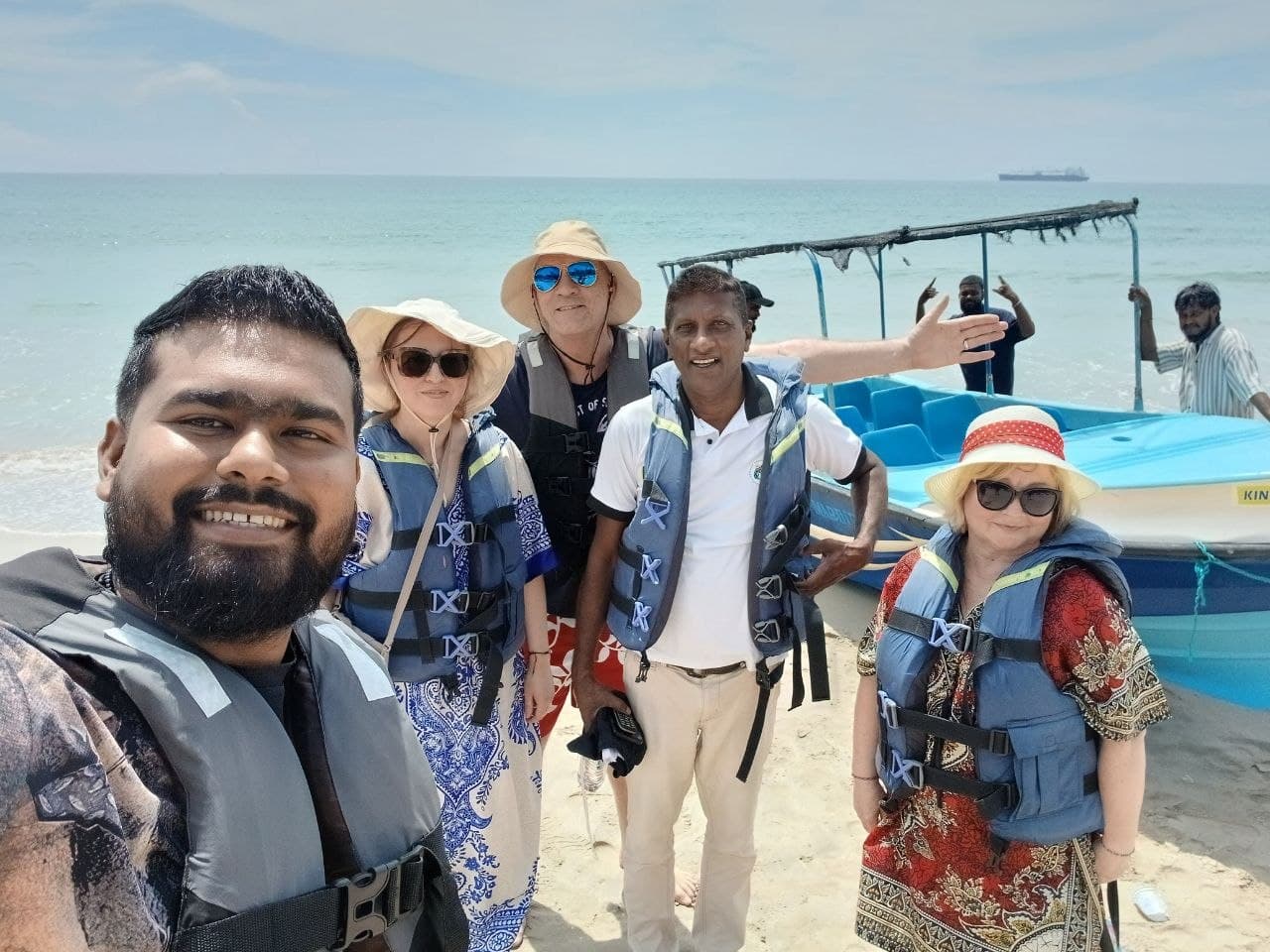 Travelers enjoying a beautiful Sri Lankan destination