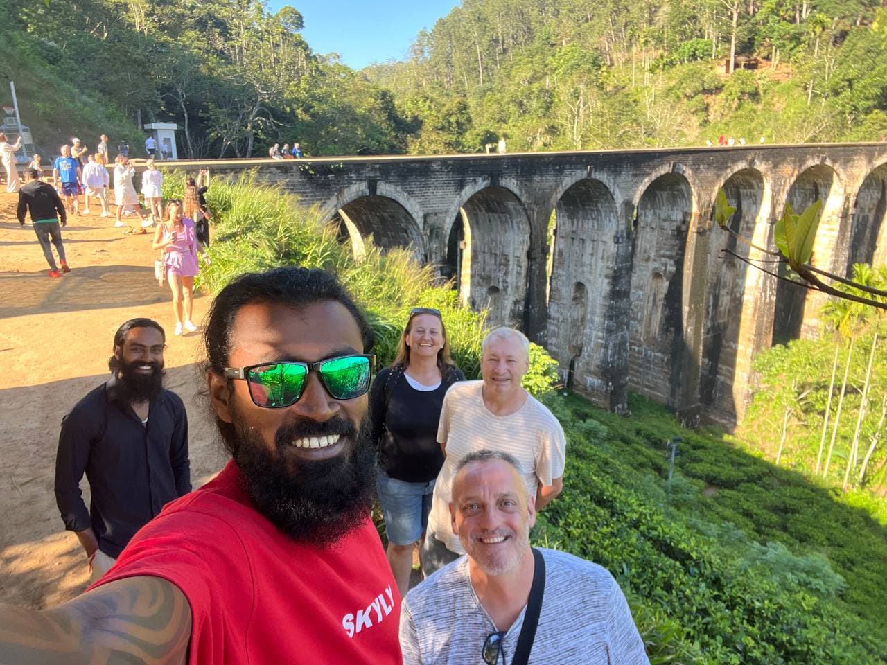 Travelers enjoying a beautiful Sri Lankan destination in February