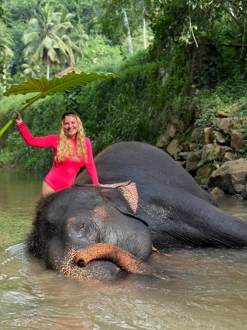 Travelers enjoying a beautiful Sri Lankan destination