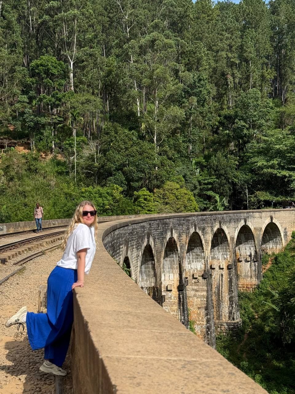 Travelers enjoying a beautiful Sri Lankan destination