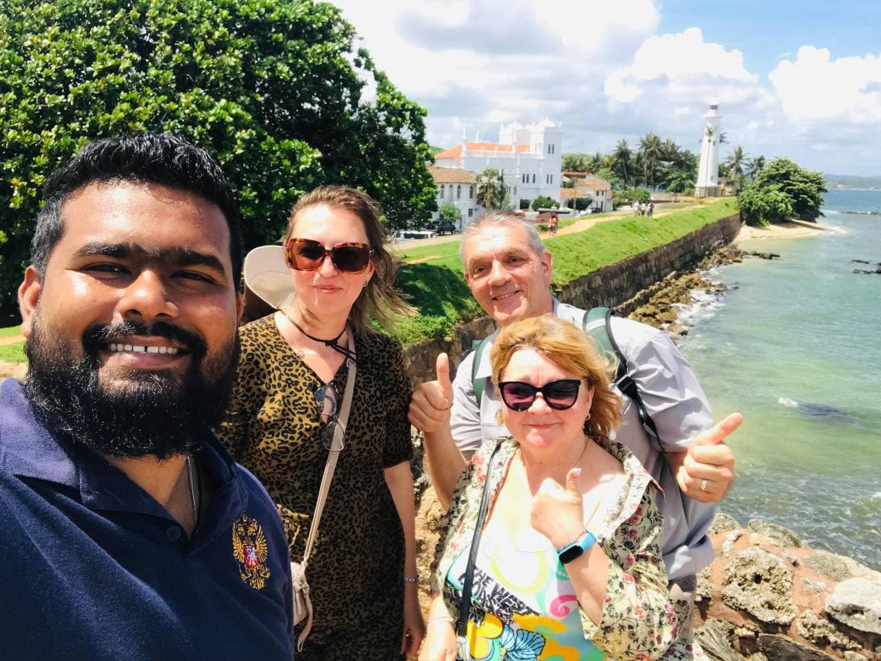 Travelers enjoying a beautiful Sri Lankan destination