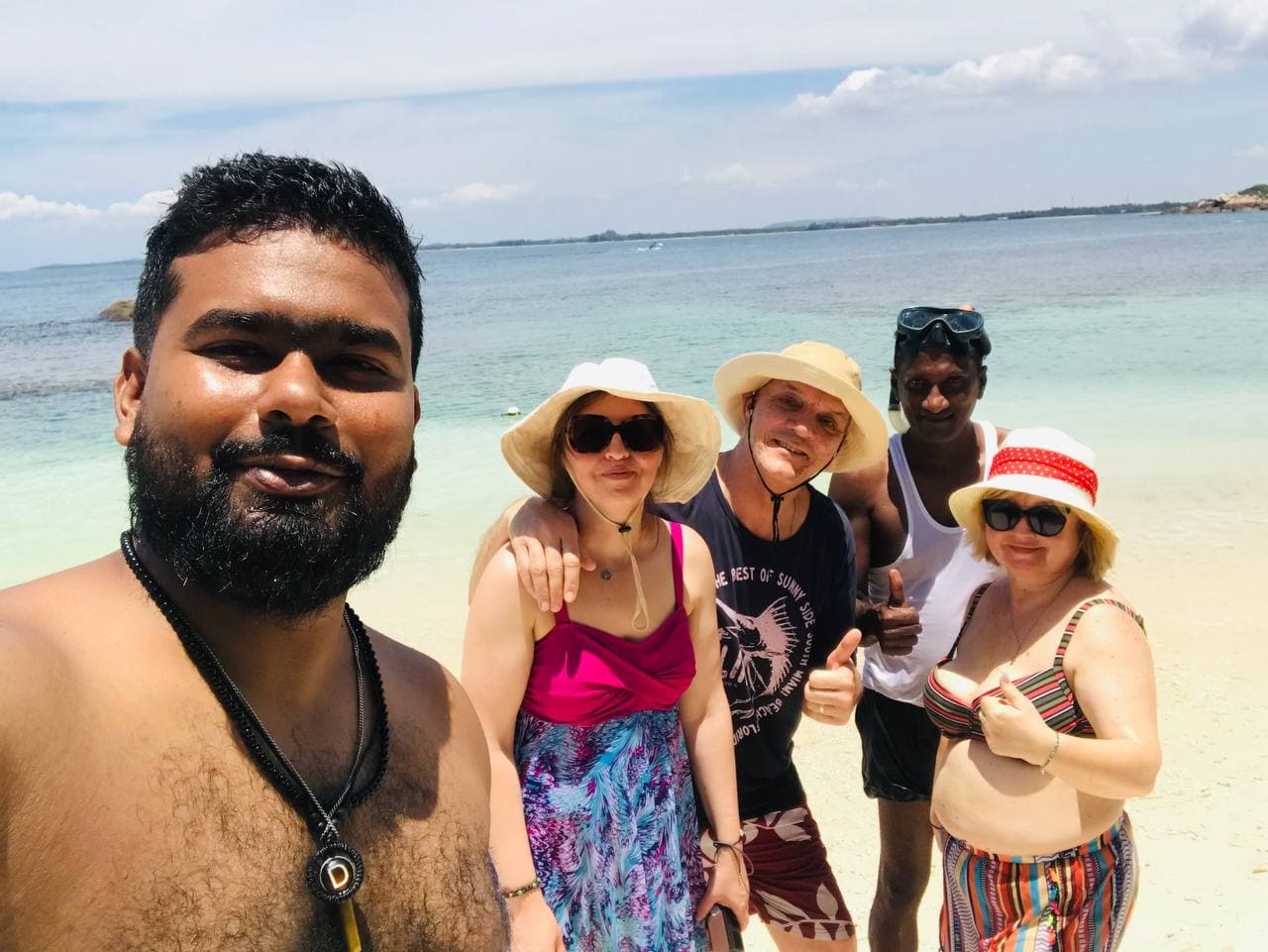 Travelers enjoying a beautiful Sri Lankan destination