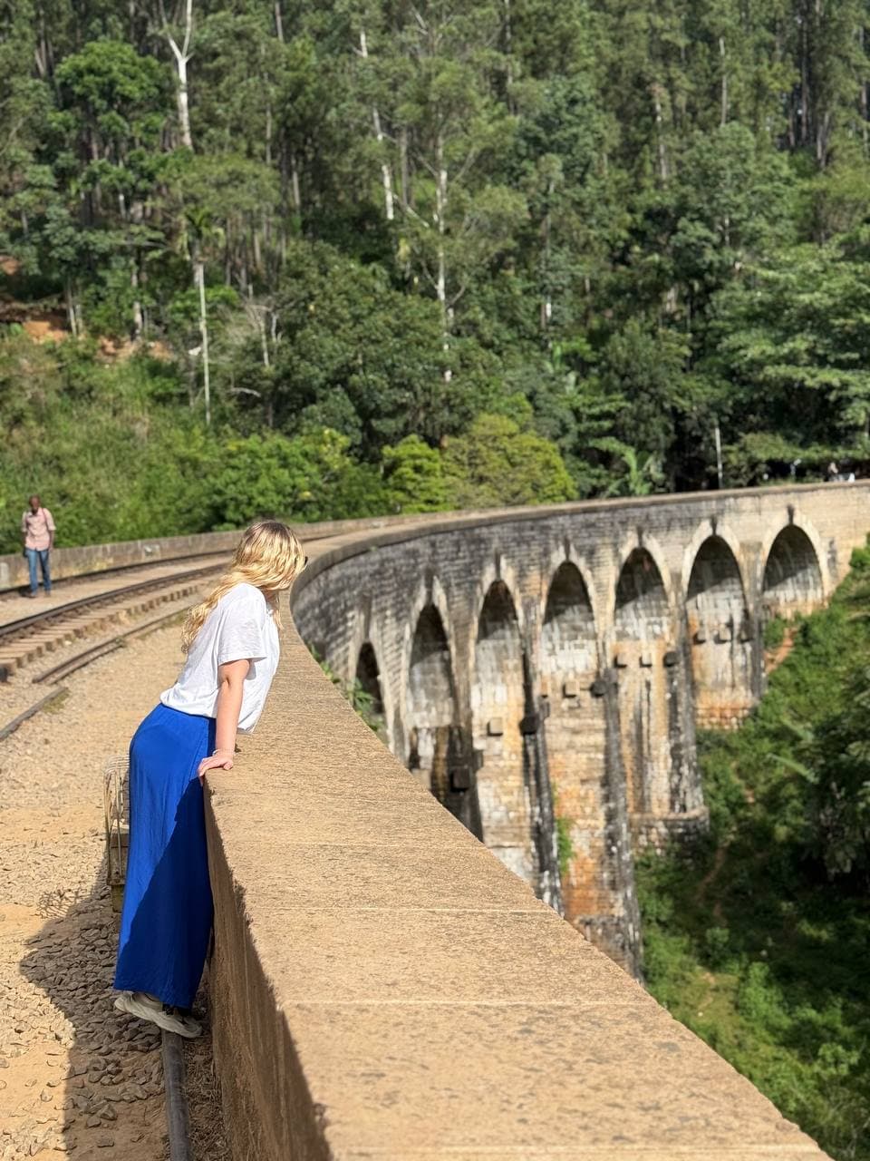 Travelers enjoying a beautiful Sri Lankan destination