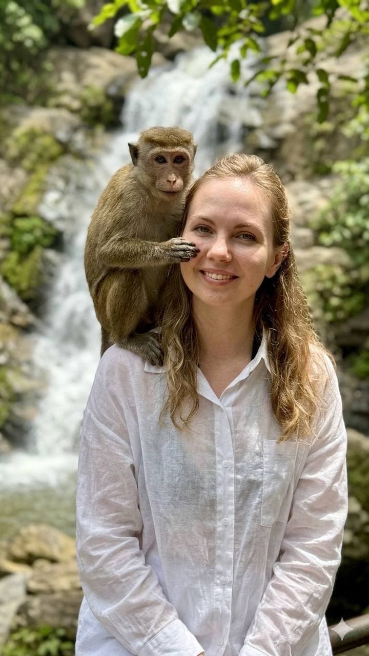Travelers enjoying a beautiful Sri Lankan destination